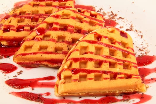 Waffles with strawberry