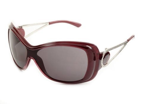 Red sunglasses isolated