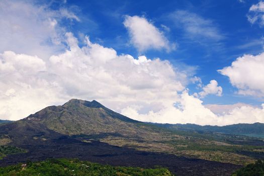 Batur volcano landscape from Kintamani crater Bali Indonesia