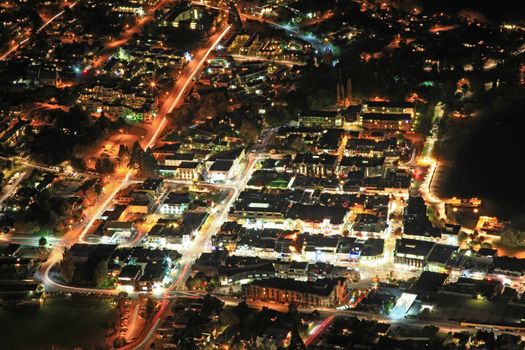 Transportation light trail of Queenstown, New Zealand