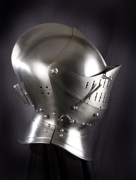 Armour of the medieval knight. Metal protection of the soldier against the weapon of the opponent