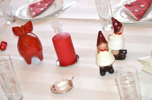 Christmas table decorations.