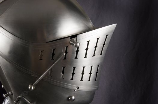 Armour of the medieval knight. Metal protection of the soldier against the weapon of the opponent

