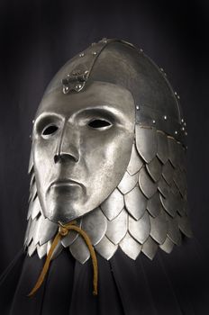 Armour of the medieval knight. Metal protection of the soldier against the weapon of the opponent