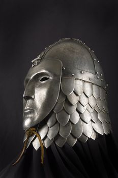 Armour of the medieval knight. Metal protection of the soldier against the weapon of the opponent