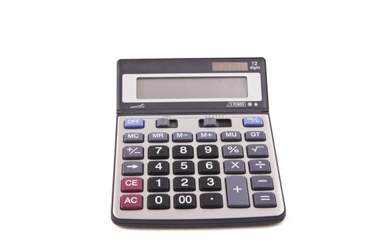 A grey calculator isolated