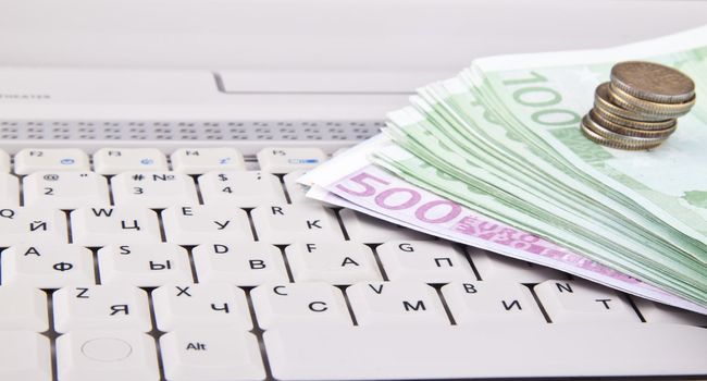 money on keyboard