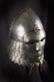 Armour of the medieval knight. Metal protection of the soldier against the weapon of the opponent