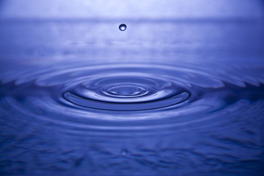 The round transparent drop of water