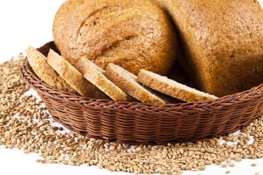 Fresh bread isolated on a white background