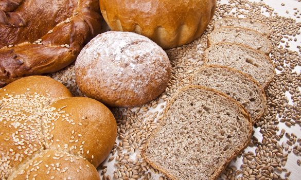 assortment of freshly baked breads