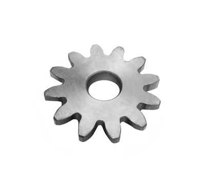 Metal gears isolated against on white