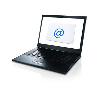 Laptop with mail envelope