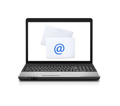 Laptop with mail envelope