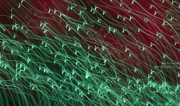 red background with green lights as background