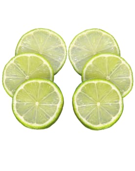 lime slices isolated on a white background