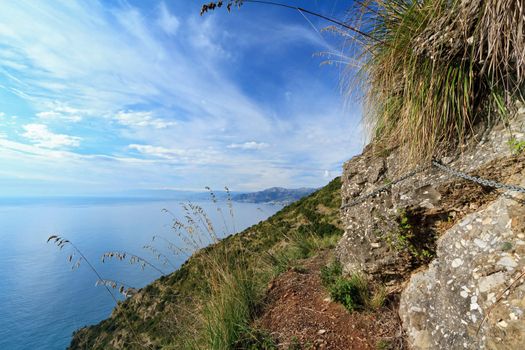 pathway over the sea in Portofino Natural Park, Italy
