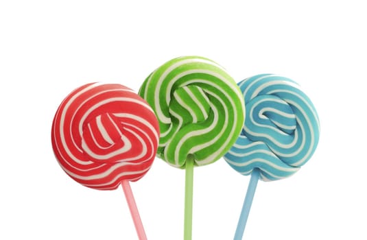 Colourful lollipop isolated on the white background