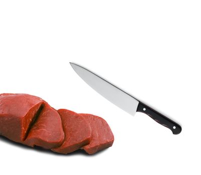 Slices of fresh raw meat