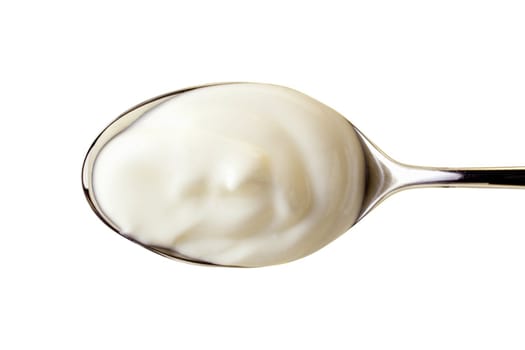 yogurt on spoon