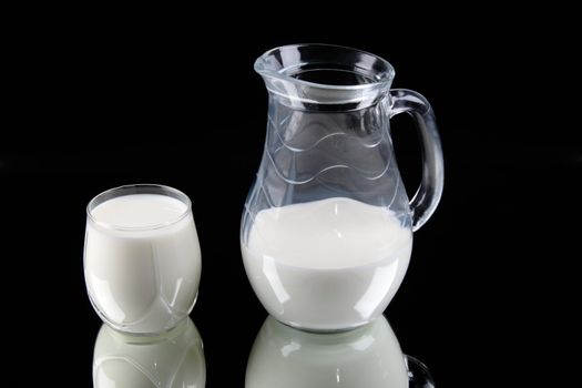 jugful of milk isolated