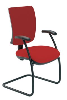 red office chair isolated on a white