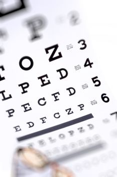 Eye exam chart - conceptual close up