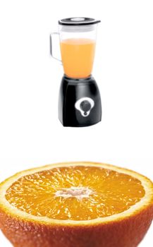 orange fruit and blender