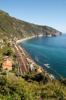 Corniglia railway station in Cinque Terre,Italy.