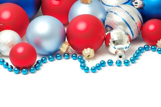 Christmas balls isolated on the white background