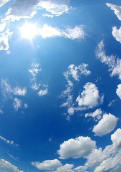 sunny sky background with a tiny clouds
