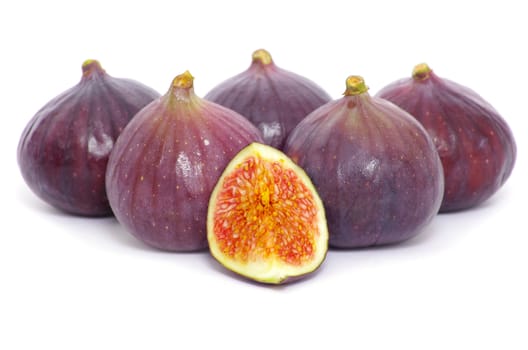 Fresh figs isolated on white