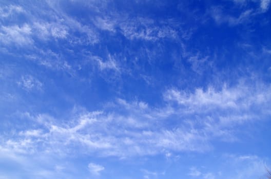 blue sky background with tiny clouds