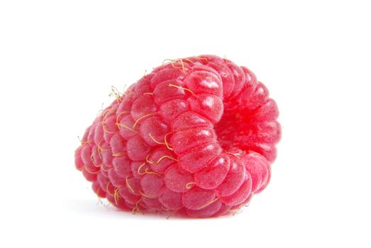 Ripe raspberry on a white background