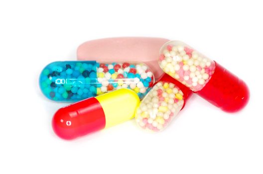  pills isolated on white background