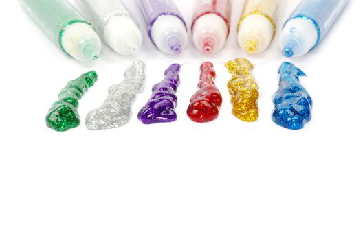 Tubes of colorful oil paint
