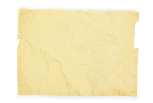 old note paper isolated on white background