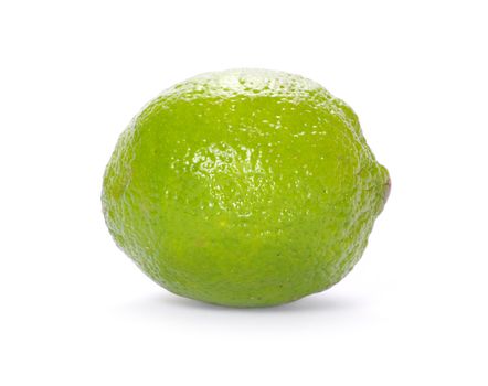 Fresh ripe lime isolated on white background