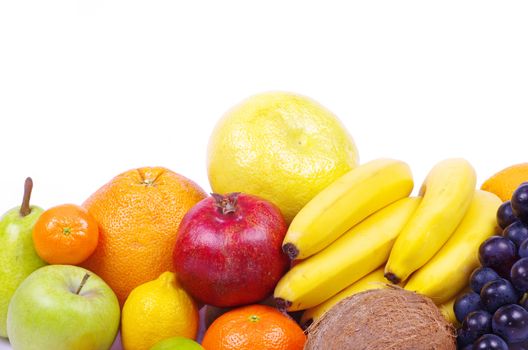 Composition with fruits isolated on white