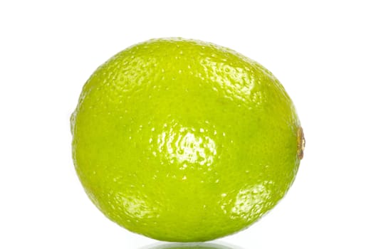Fresh ripe lime isolated on white background