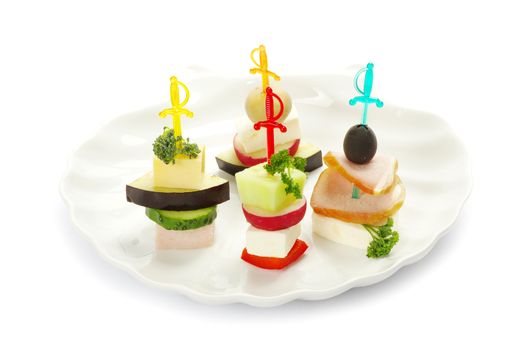 salad on a white background
