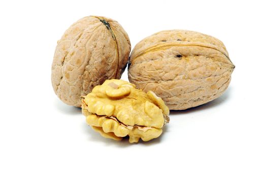  walnuts isolated on a white background