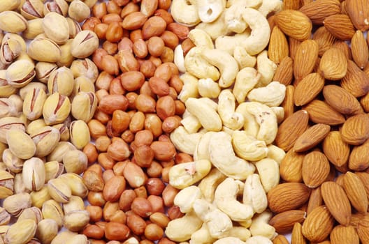 Assorted nuts as a background