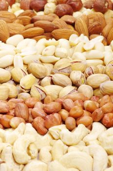 various nuts on a background