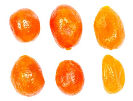 Dried kumquat isolated on a white background