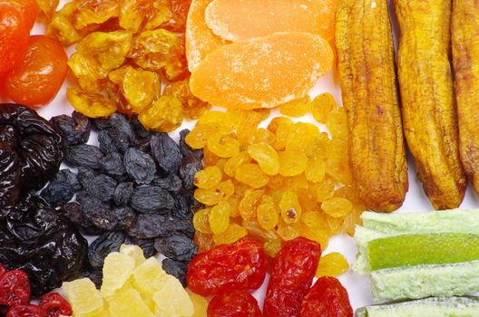 Background made of assorted dried fruits