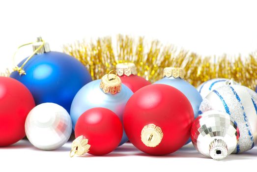 Christmas balls isolated on the white background