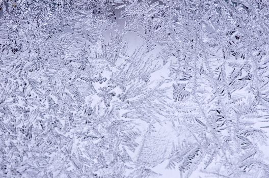 Frosty natural pattern on winter window