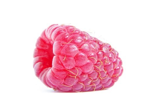 Ripe raspberry on a white background