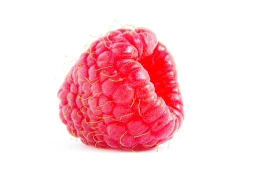 Ripe raspberry on a white background